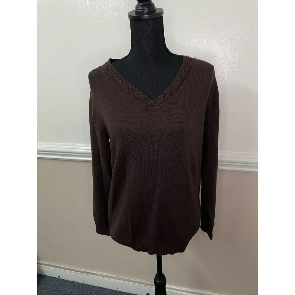 White Stag V-Neck Sweater Size Large